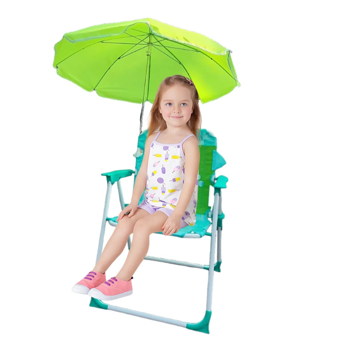 Sedie Da Giardino Per Bambini, Sedia Da Campeggio Per Bambini Con Ombrellone, Pieghevole, Sedia Da Giardino Leggera Da Esterno, SediaDa Spiaggia Portatile Con Ombrellone