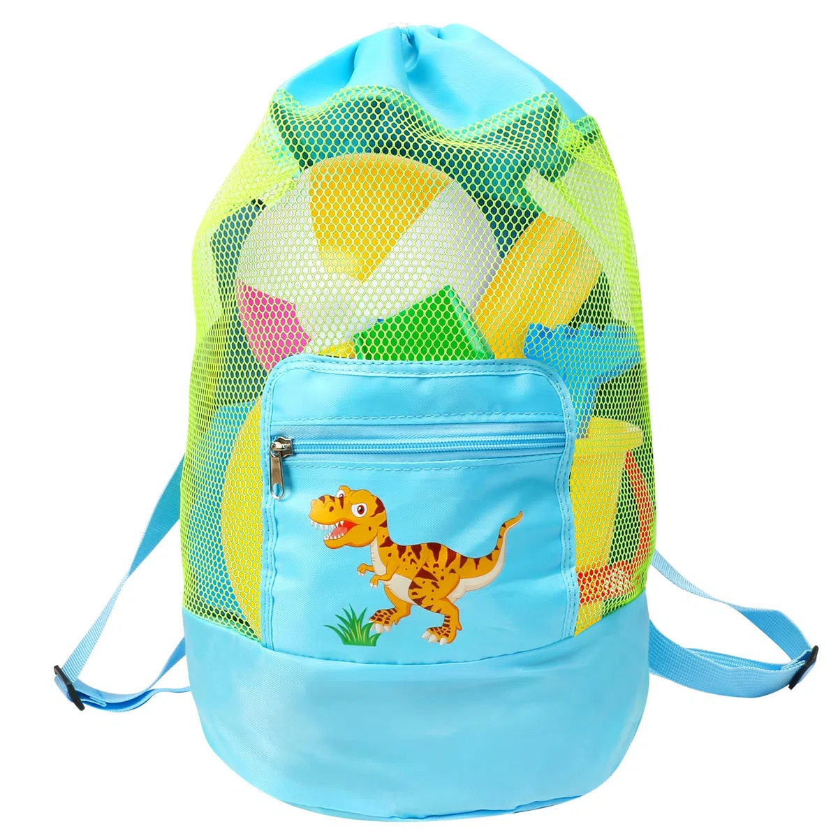 Borsa da spiaggia per bambini borsa da spiaggia in rete portatile pieghevole borsa giochi per giocattoli borsa con cerniera per bambini piscina viaggio