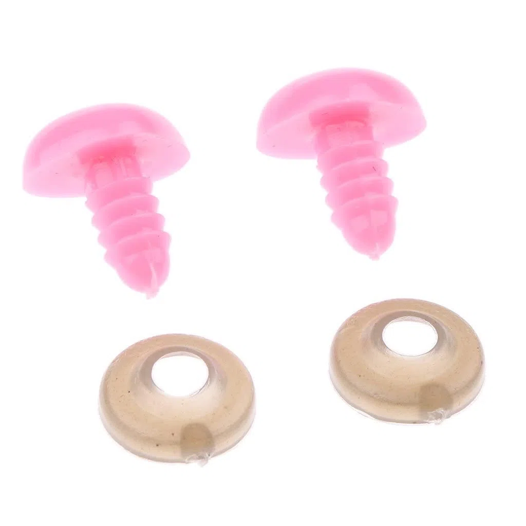 zalati Nasi per Bambole 100 pezzi con rondella di estremità del filo in plastica per infeltrimento ad ago Giocattolo per bambole - Rosa, 13 * 15 mm/ 0,5 * 0,6 pollici