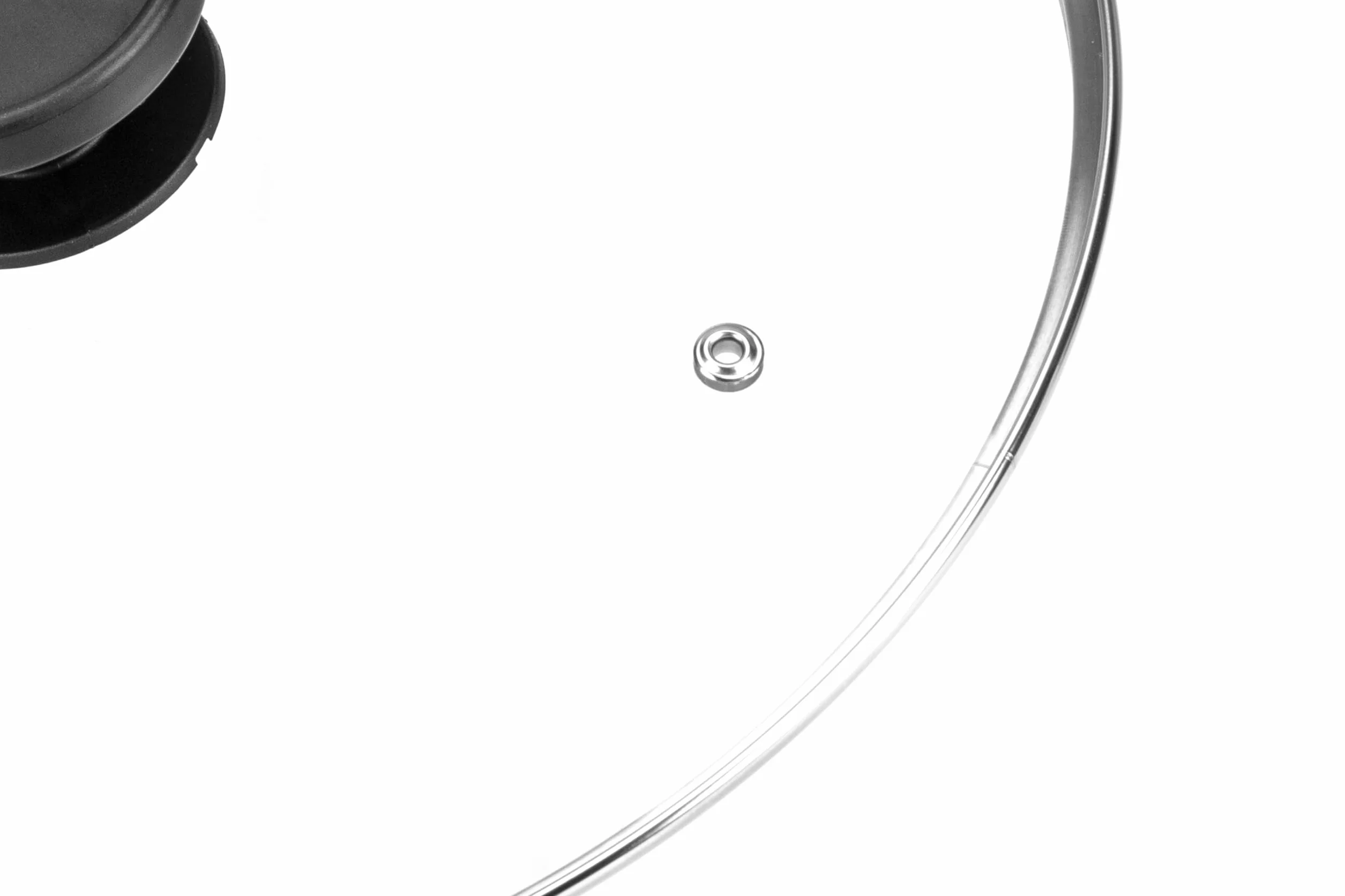 ALLUFLON Coperchio Vetro Bordo Inox 32 cm
