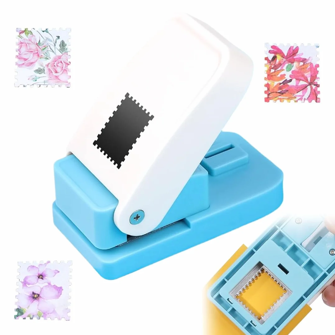 Perforatrice rettangolare per francobolli a leva forma del timbro per lavori artigianali con carta scrapbooking fai da te creazione di biglietti artistici e artigianali