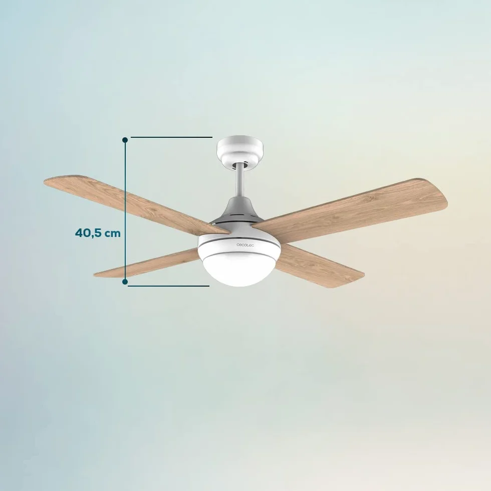 Cecotec Ventilatore da soffitto con luce EnergySilence Aero 4250 DC Fresh. 40 W, motore DC, diametro 42"con 4 pale reversibili, luce LED, telecomando, timer, 6 velocità