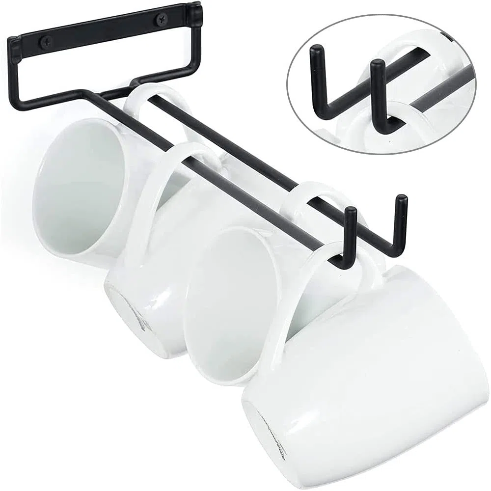 2 Pezzi Porta Bicchiere Di Vino Con Viti, Porta Bicchieri Da Mensola, Porta Bicchiere Di Vino, Calici Bicchiere Da Vino Portabicchieri, Per Bar Cucina Wine Cabinet Wine Glass Storage Collection, Nero