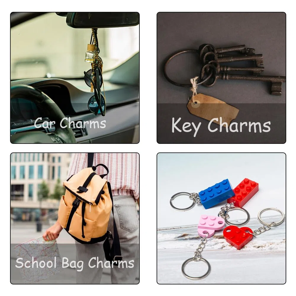 Portachiavi Mattoncini Leg 20 Pezzi Brick Keychain Heart Keyring Brick Cuore Portachiavi Blocchi Costruzione per Feste Compleanno per Bambini Premi per Bambini Articoli per Feste
