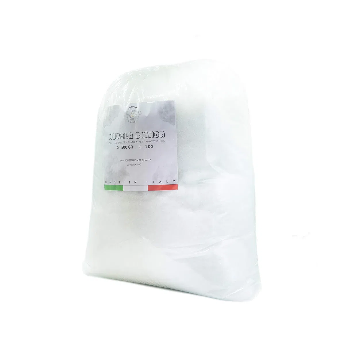 Tata Home Ovatta Bianca per Imbottitura Fioccata Ovatta per Riempimento Peluche Cuscini Bomboniere 100% Poliestere Made in Italy – Sacco da 1 kg