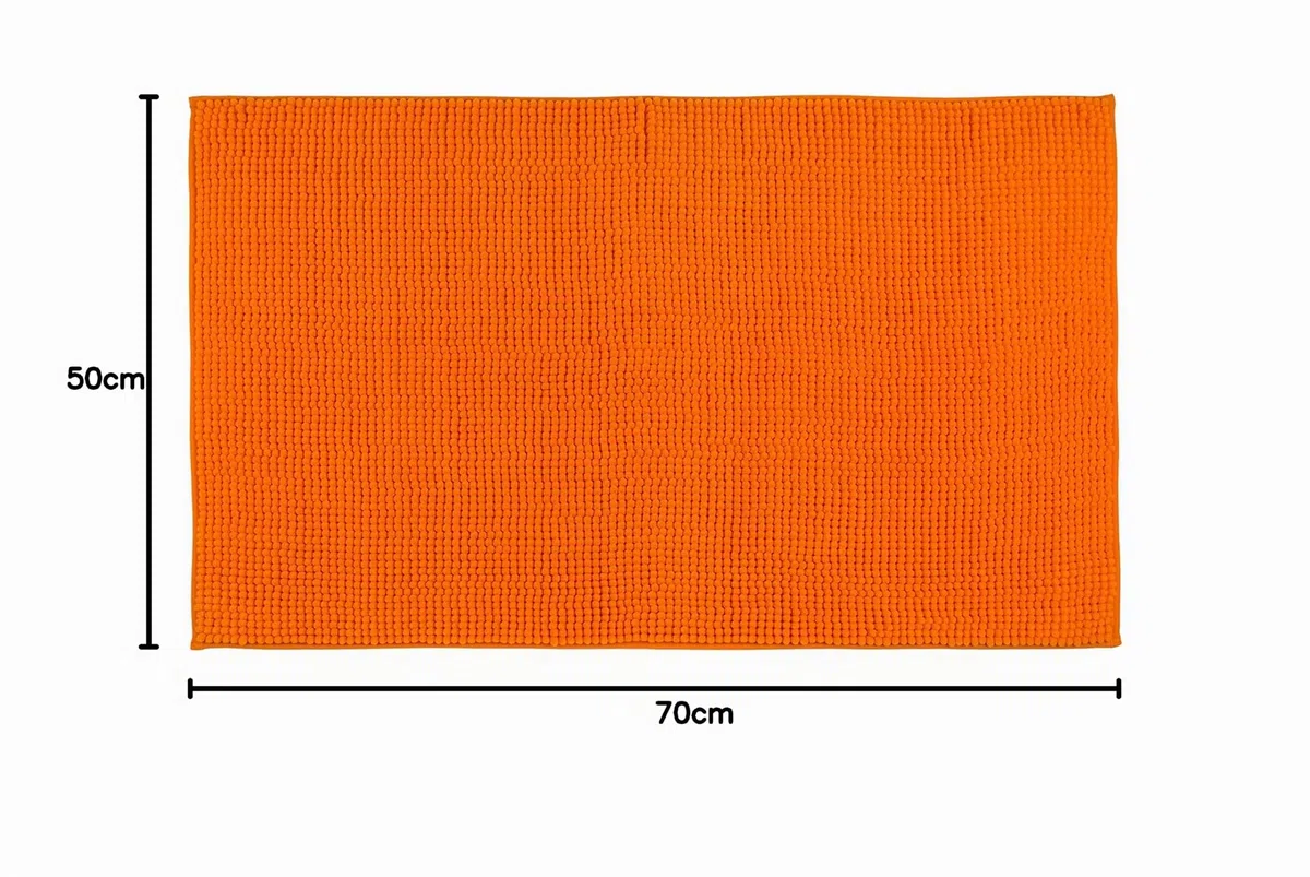 Gözze - Morbidissimo Tappetino da Bagno Antiscivolo, 100% Microfibra, 50 x 70 cm - Arancione