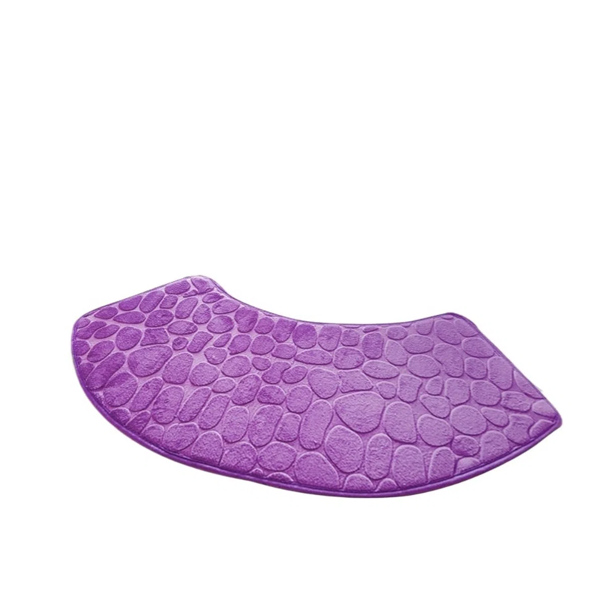 Tappeto Doccia Angolare Tappetino da bagno curvo pratico antiscivolo, pavimento in ciottoli for bagno, tappeto assorbente for vasca da bagno(Purple)