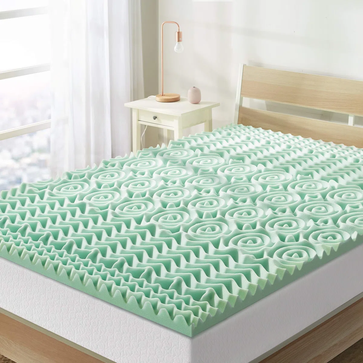 Mellow Best Price - Coprimaterasso per letto doppio, 3,8 cm, 5 zone, in memory foam, infuso di aloe, per letto matrimoniale