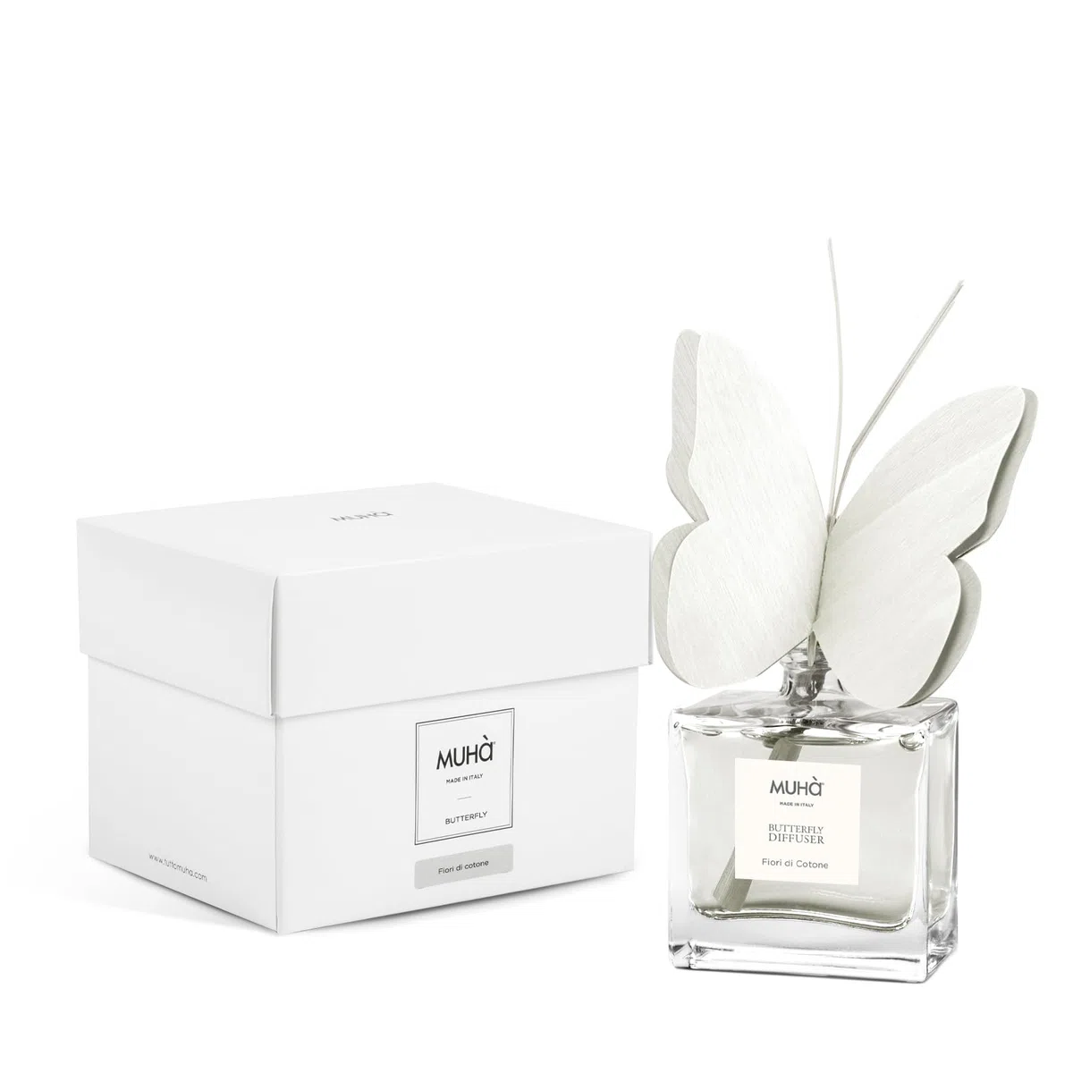 MUHA' Butterfly Farfalla profumatore diffusore Made in Italy per Ambienti 50 ml Fiori di Cotone