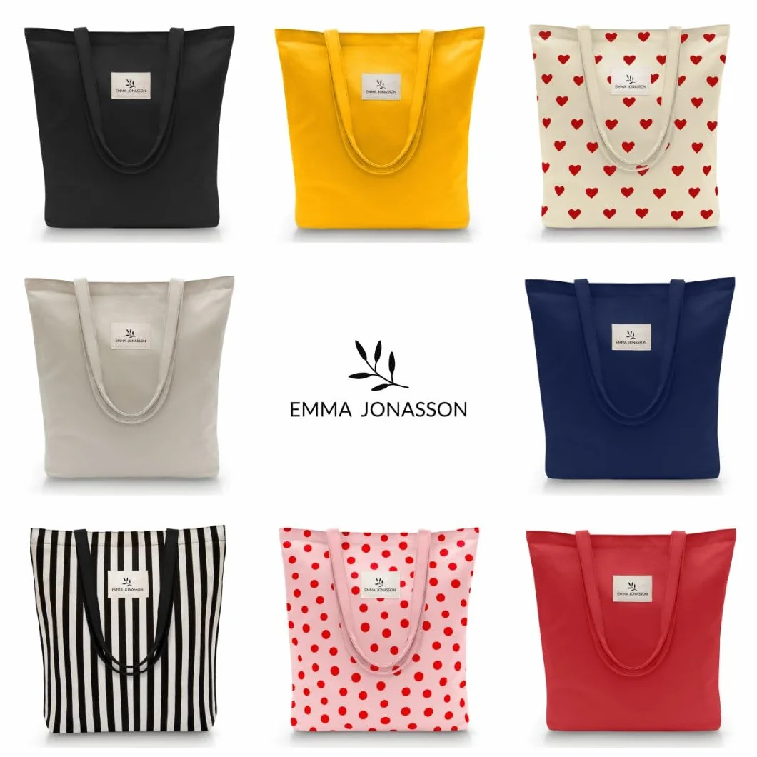 Tote bag - Borsa tela elegante con Cerniera e Tasca Interna - Shopper bag donna cotone - borsa stoffa aesthetic - shopping bag donna