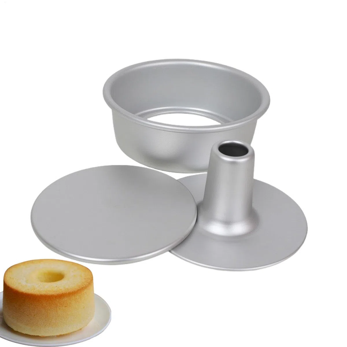 Teglia da 20,3 cm con fondo rimovibile rimovibile, teglia antiaderente per torta in chiffon, teglia in lega di alluminio, stampo per torta in chiffon, stampo per torta in chiffon, teglia rotonda per