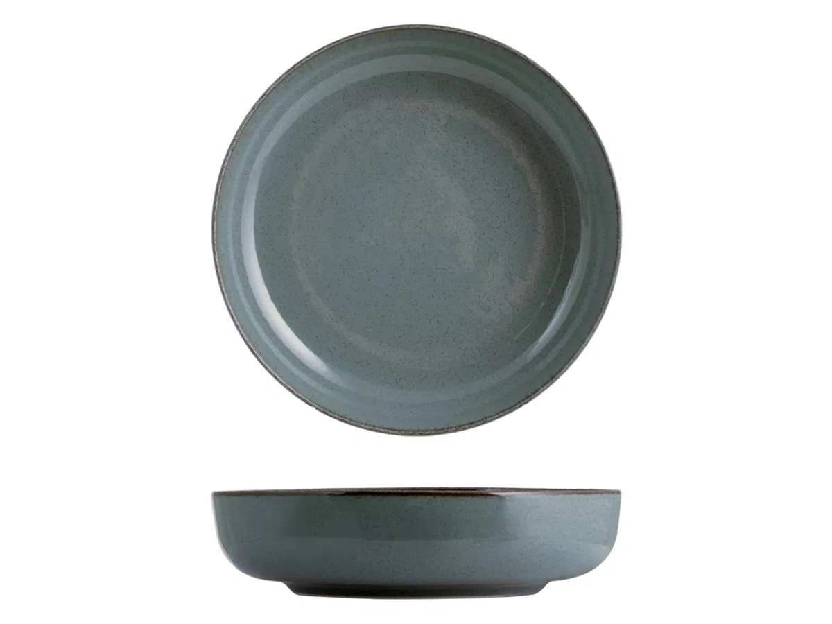 H&H Set 6 Piatti Fondi Pearl – Ø19 cm – Piatti in Porcellana Azzurri Eleganti e Resistenti – Ideali per Zuppe, Minestre e Primi Piatti – Lavabili in Lavastoviglie e Microonde