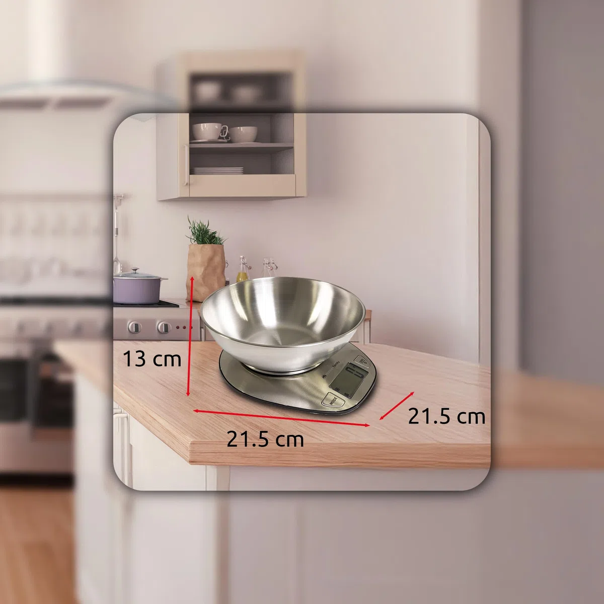 Melchioni Family | Bilancia Cucina Graal Digitale, Funzione Misurazione Tara, Portata Fino a 5 kg, Stainless Steel, Misurazioni Precise, Colore Metello.