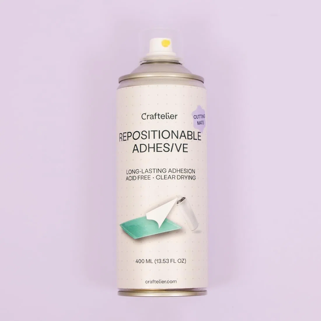 Craftelier - Adesivo Spray Riposizionabile con Finitura Trasparente Specialmente per Coperte da Taglio | Ideale per Prolungare la Vita della Coperta da Taglio | Quantità 400ml