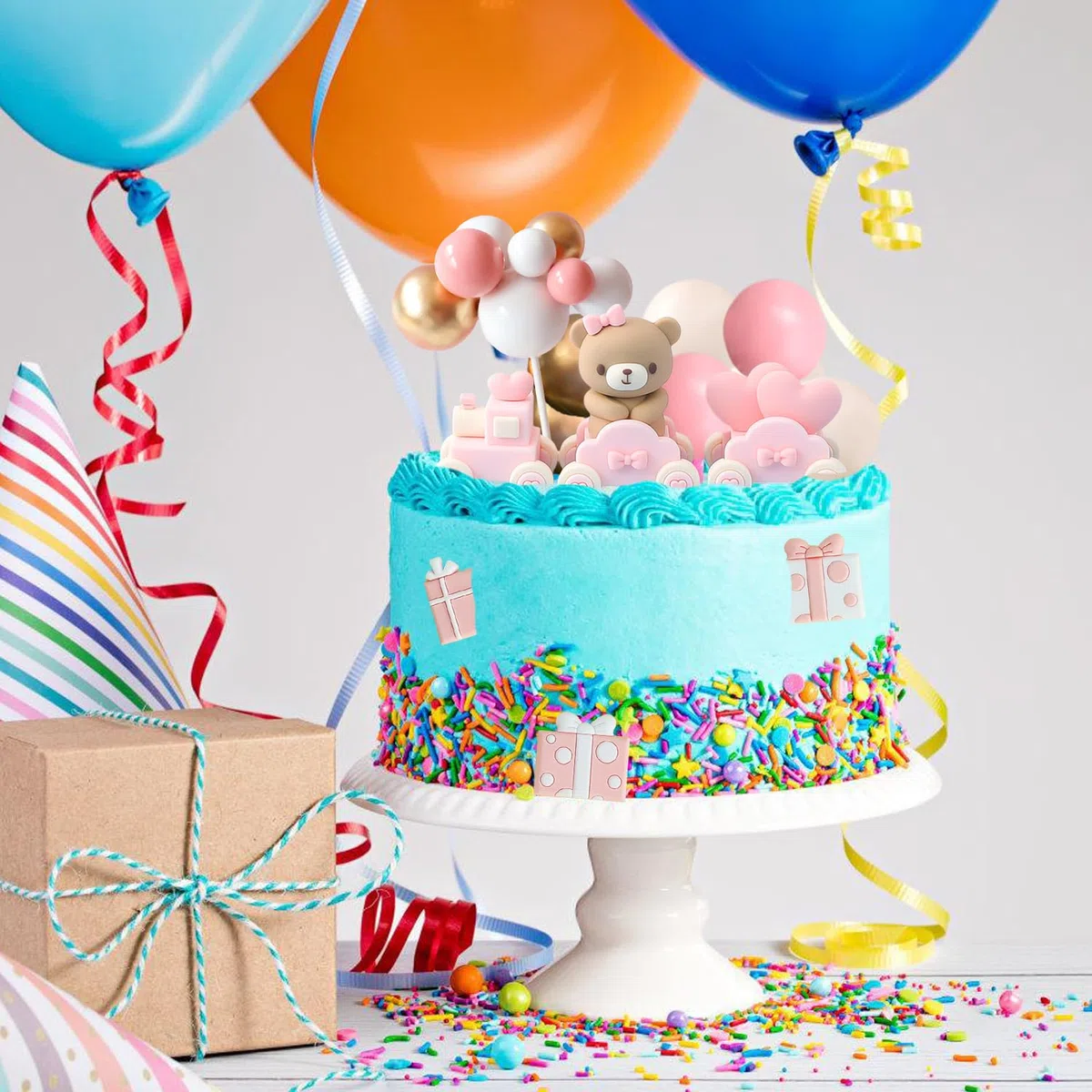 Nizirioo Decorazione per Torta Fai da Te Rosa - per Bambini, Compleanno, Matrimonio, Baby Shower