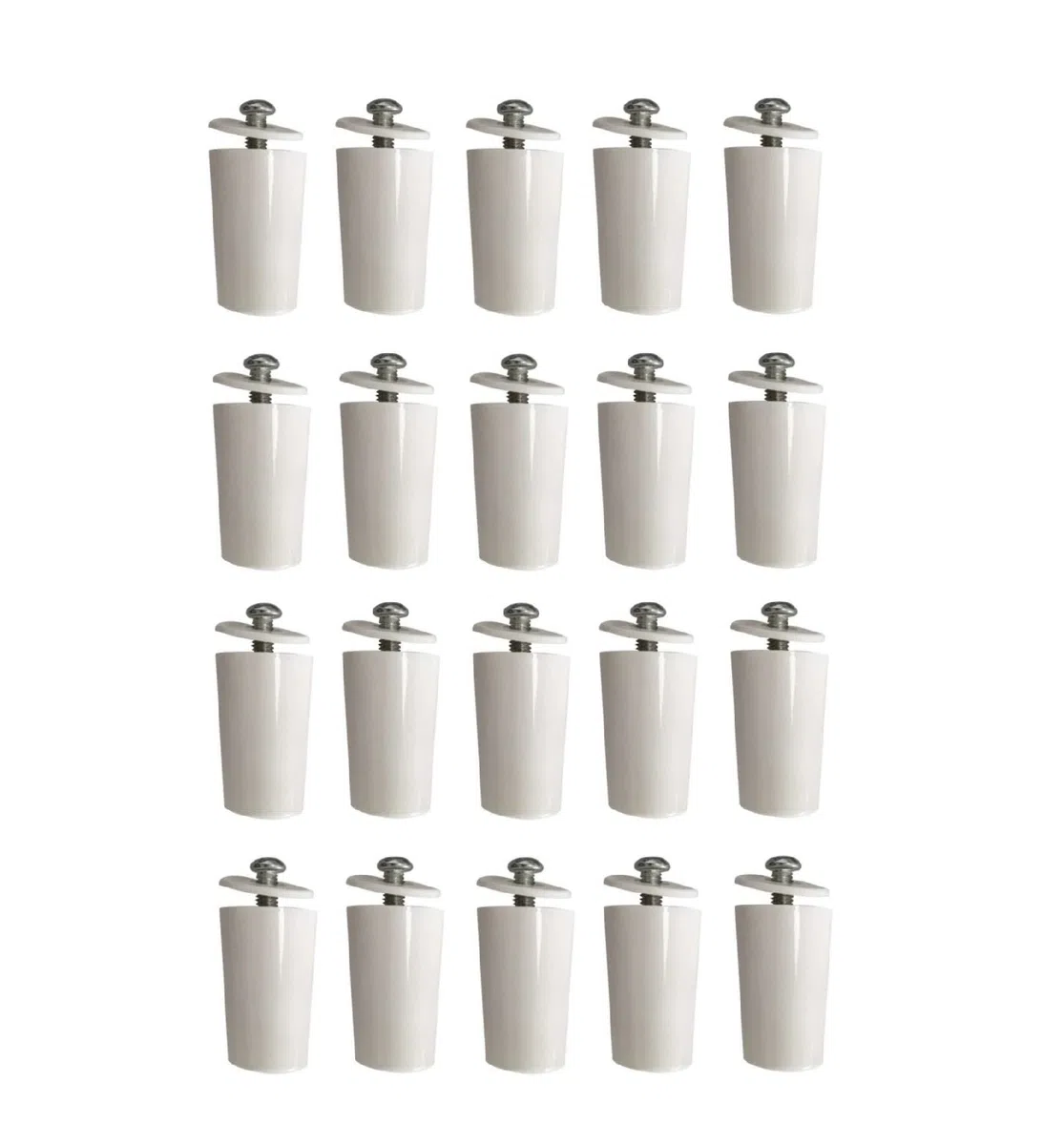 Fermi per Tapparelle bianchi 40 mm - Tappi per tende bianchi - Include viti e rondelle (20 pezzi)