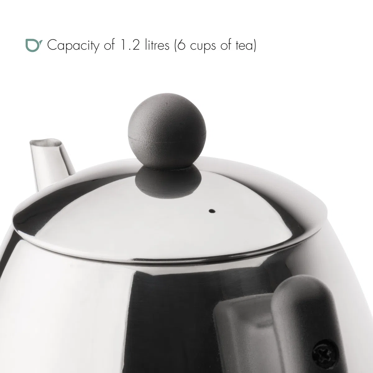 Bredemeijer – Teiera Classic – 1,2 L – Acciaio Inox – Dettagli Neri