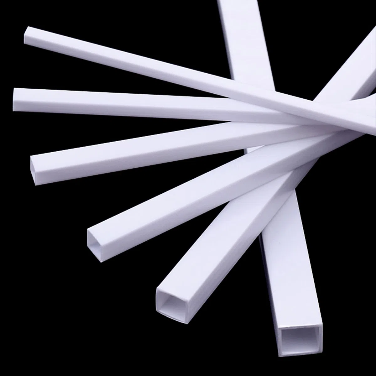PHasz Tubo Quadrato Cavo in ABS da 20 Pezzi, Lunghezza Laterale 3-10 Mm, Lunghezza 500 Mm Modello in Plastica Adatto per Modello Architettonico,Side Length 5mm
