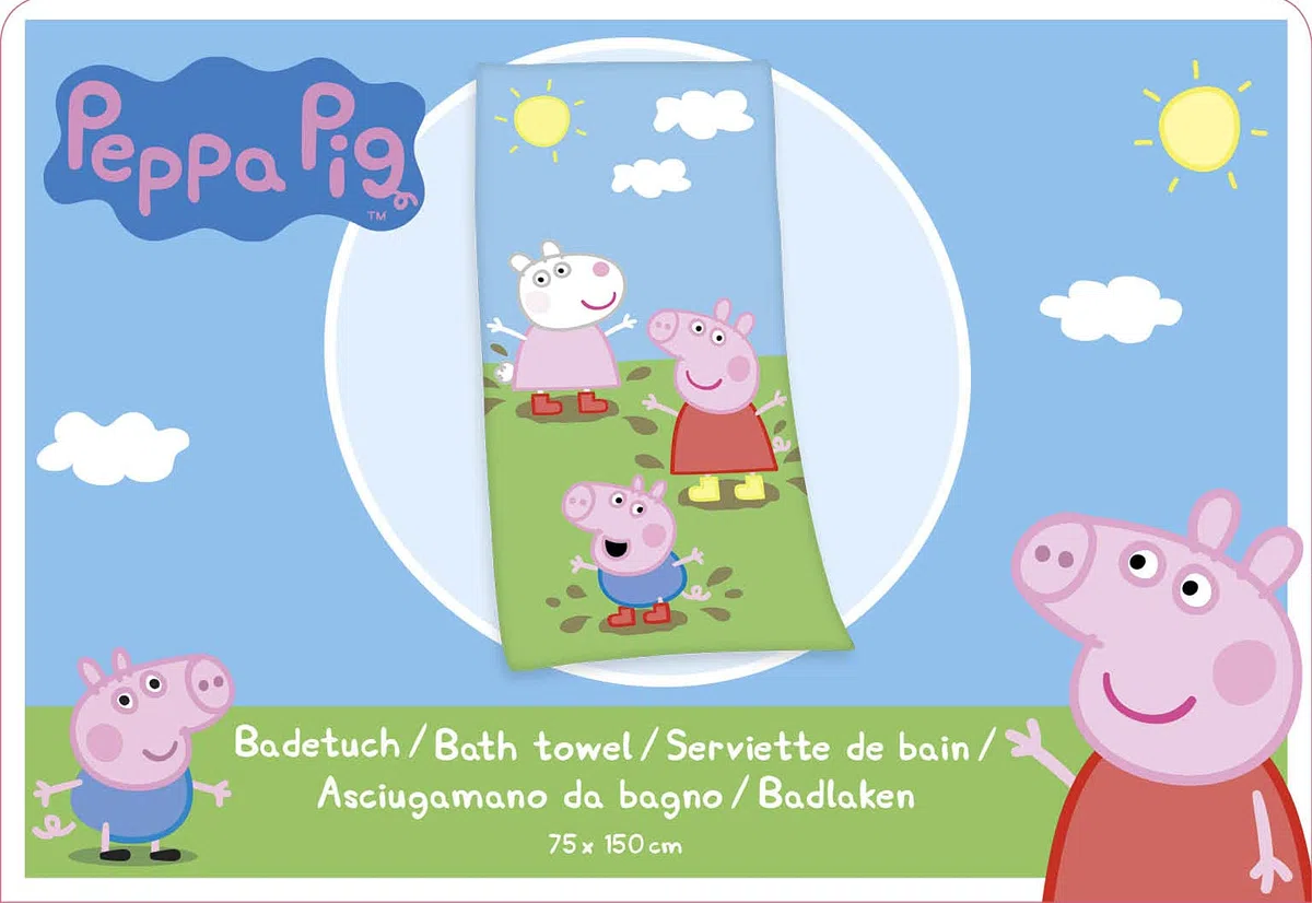 Herding PEPPA PIG Telo mare, 75 x 150 cm, Cotone/Velour, Multicolore