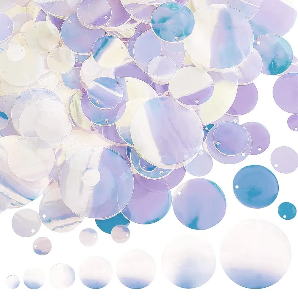 PH PandaHall 340 Pz Paillettes Rotonde Iridescenti Lustrini Crystallina per Ricamo Artigianale Fai da Te