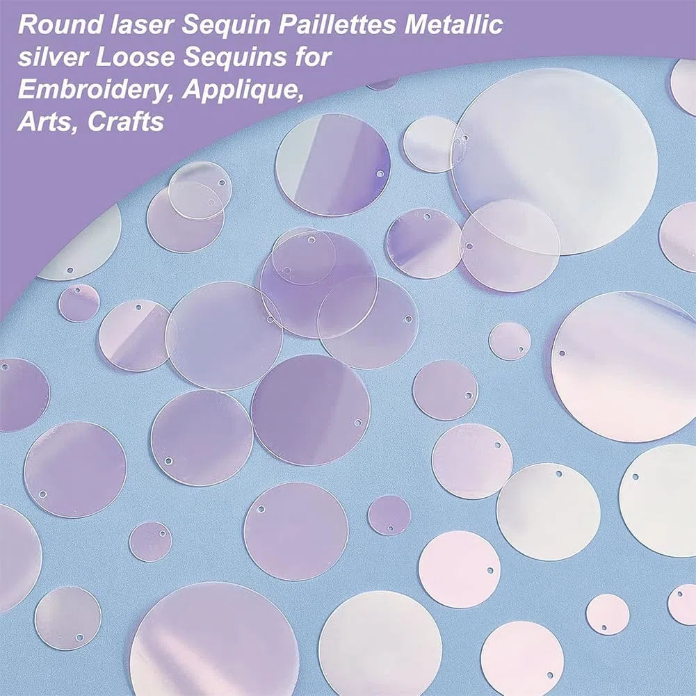 PH PandaHall 340 Pz Paillettes Rotonde Iridescenti Lustrini Crystallina per Ricamo Artigianale Fai da Te