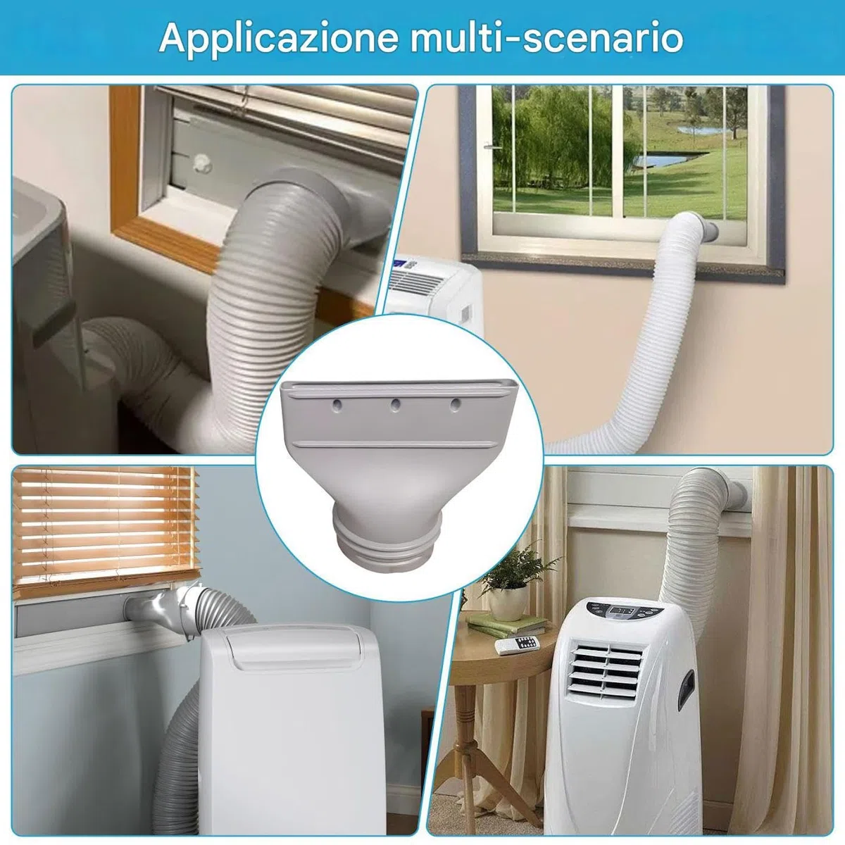 Adattatore Del Tubo Del Tubo Del Condizionatore Ad Aria Piatta Portatile - Accoppiatore Per Tubo Di Scarico AC Mobile | Accessorio Per Giunti Per Sfiato Per Tubo Per Soggiorno Per Garage Scantinato