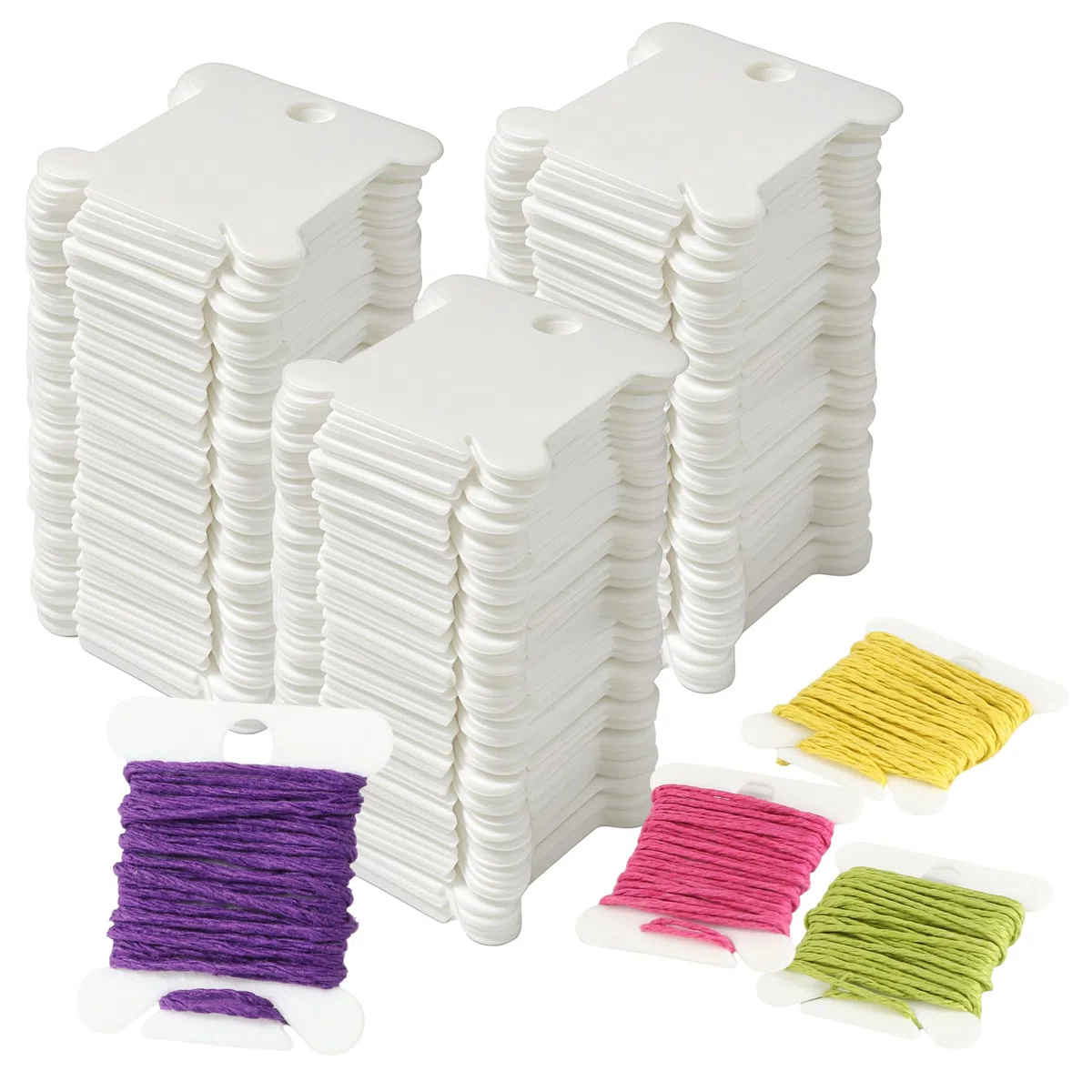 300 Pezzi Bobine di Plastica per Filo da Ricamo,Farfalline Avvolgifilo Ricamo Avvolgitore Rocchetti di Filo per Fai da Te Cucito Filo di Stoccaggio Punto Croce Accessori