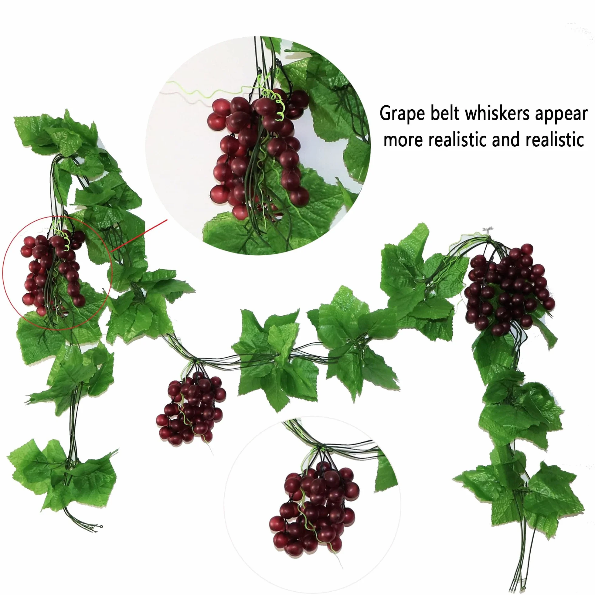 2 pcs,Grappoli Di Uva Artificiale,Plastica Simulata Frutta,6 Set Di Uva Spiedini,Plastica Uva Spiedini Artificiale,Utilizzato Per La Decorazione,Oggetti Di Scena
