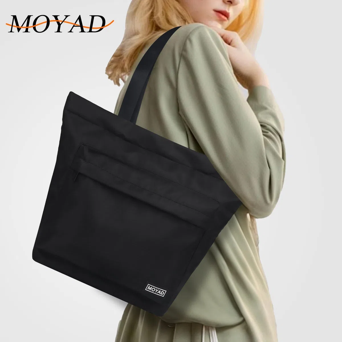 Moyad Borsa Termica Porta Pranzo 11L, Borsa Frigo Isolata Impermeabile per Ufficio, Lavoro e Picnic, Lunch Bag Pieghevole e Leggera con Tasca Frontale per Uomo e Donna, Nero