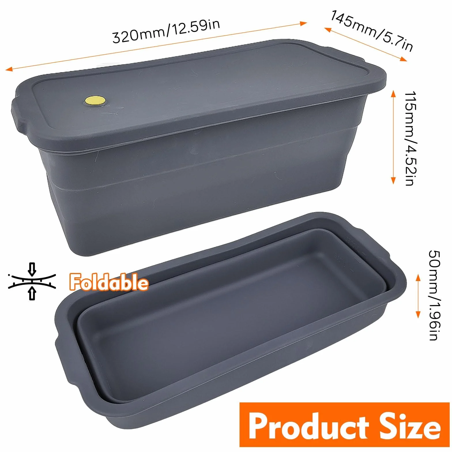 Stampo per Pane in Cassetta con Coperchio, Stampo Plumcake Silicone Pieghevole 3500ml, teglia plumcake, Antiaderente e Resistente al Calore, Facile da Pulire, per Dolci, Pane, Plumcake, Toast