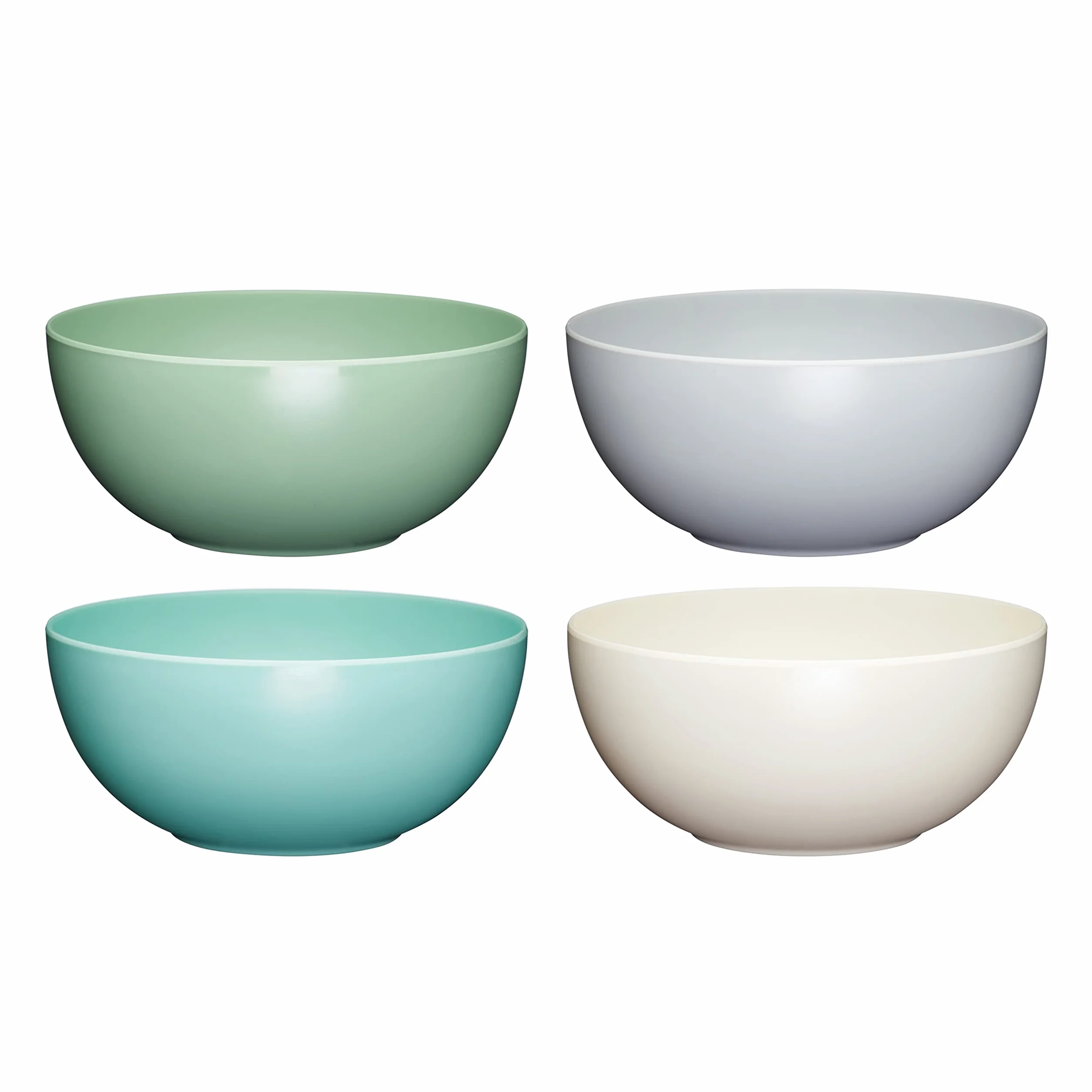 Colourworks Ciotole di plastica, ciotole per pasta infrangibili, leggere in melamina infrangibile, set di 4, colori classici