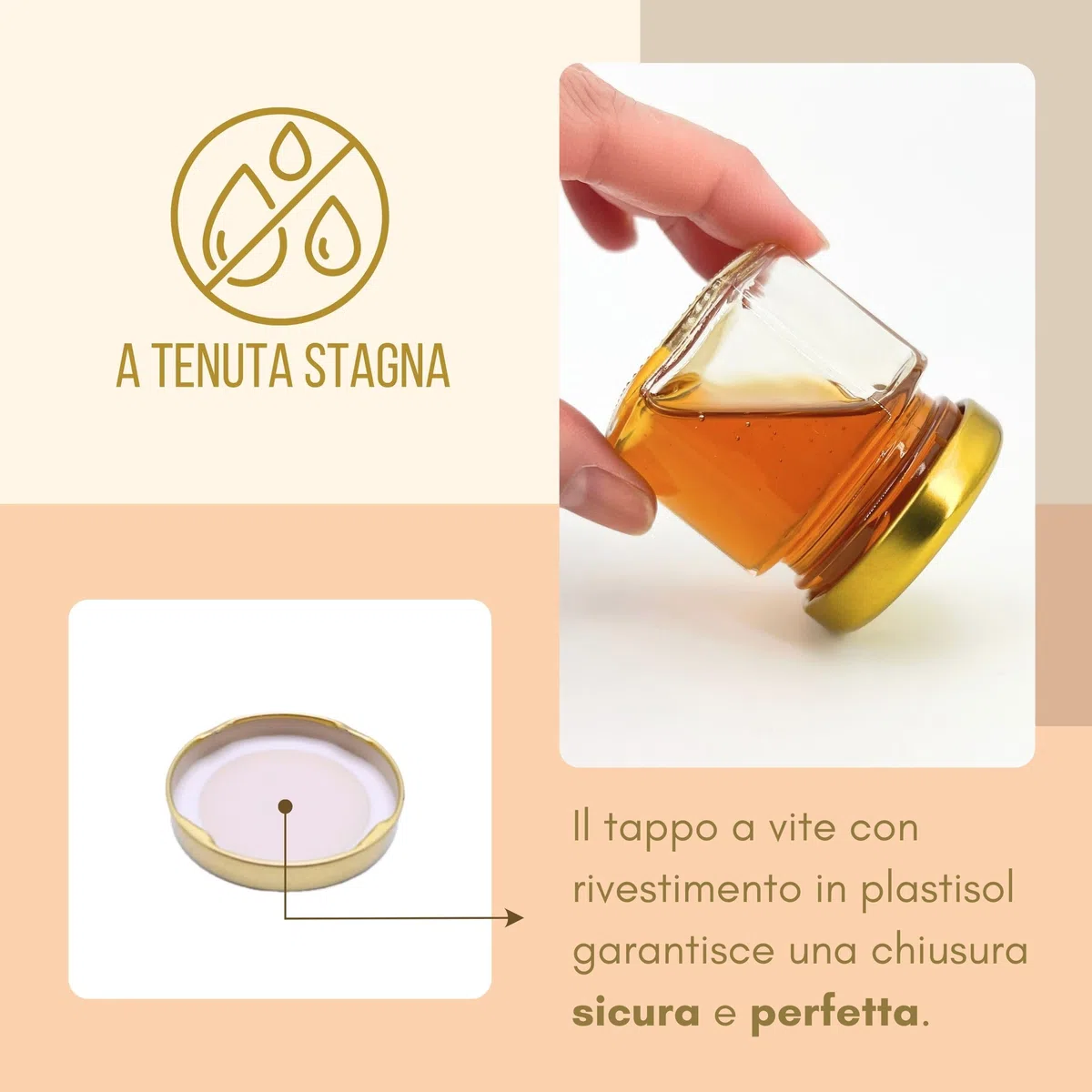 Luna & Dina Set di 50 mini vasetti di miele in vetro con coperchio dorato, cucchiaino per miele, ape, etichetta, spago, sacchetto in organza, adesivi, regalo per gli ospiti di nozze (Premium)