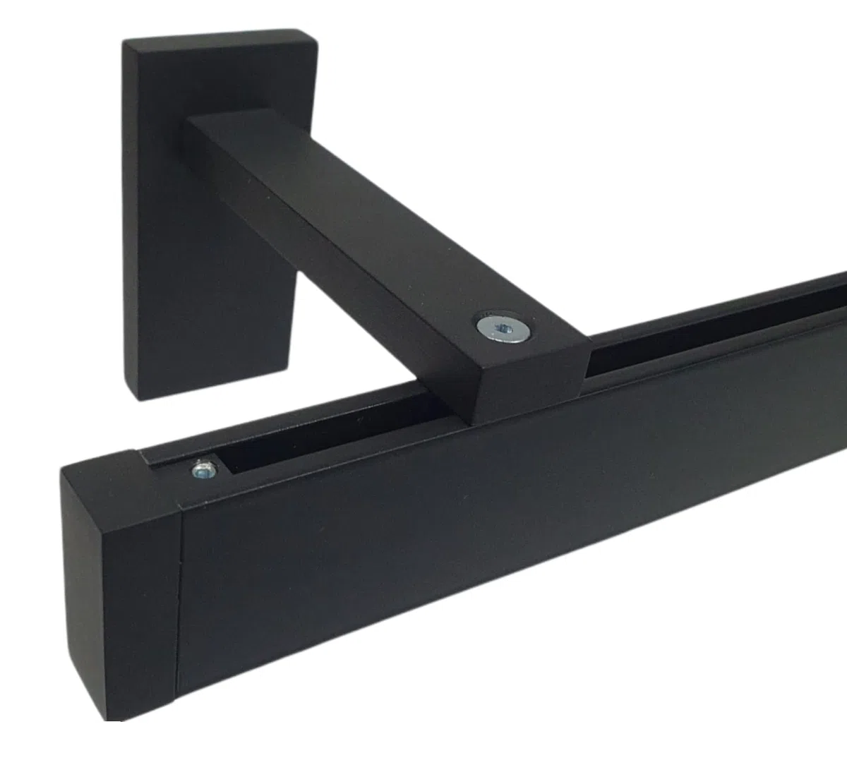 Globalcorporation Bastone Per Tenda Nero Minimal a Soffitto e Parete Doppio o Singolo Bastoni Moderni Binari da tende Scorritenda Riloga Zineffa Tendaggi Alluminio kit(140 Centimetri A Parete,NERO)