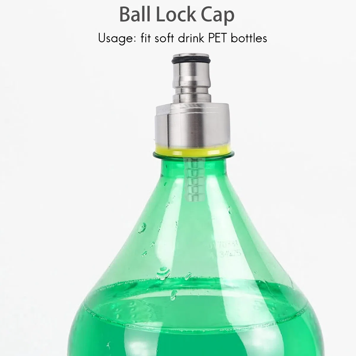 2 pz/ 304 in acciaio Carbonation Cap 5/16 pollici Barb, Ball Lock Type, Fit Drink PET Bottiglie, Homebrew Kegging