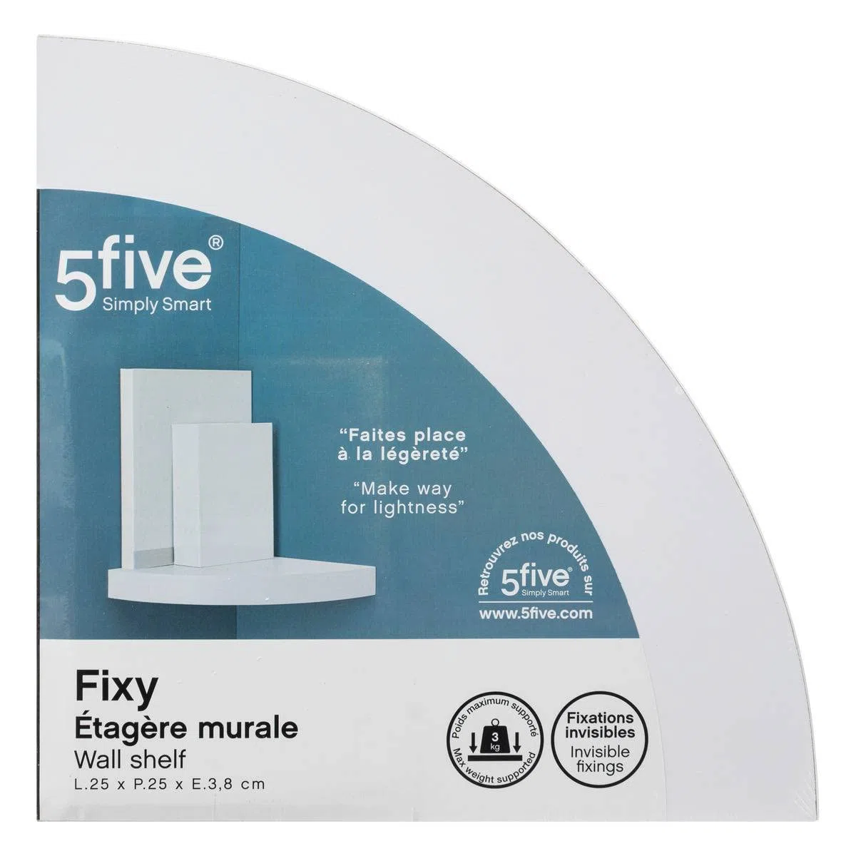 5five - scaffale angolare fixy bianco
