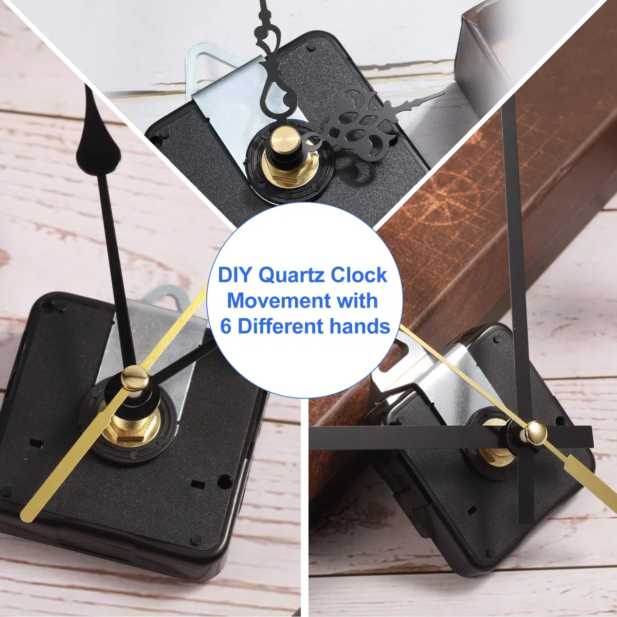 6 Pezzi Meccanismo di Movimento dell'Orologio al Quarzo con 6 Coppie Diverse Lancette dell'Orologio Fai da Te Parti di Riparazione a Batteria Kit Motore di Ricambio (20 mm/ 0,8 Pollici)
