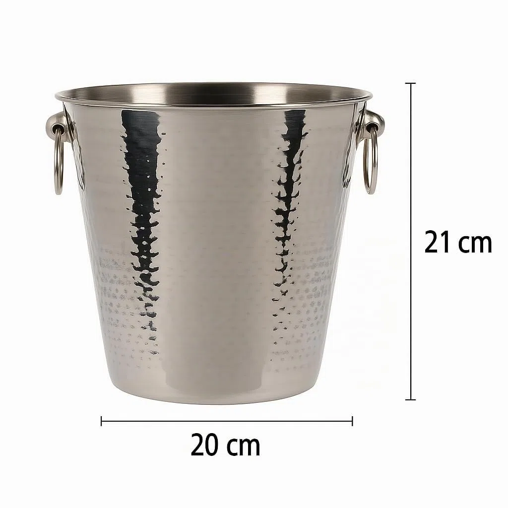 Bambelaa! Refrigeratore per Champagne in Acciaio Inox, Grande, a Doppia Parete, per Vino, Champagne, Colore Argento (Diametro Circa 20 cm)
