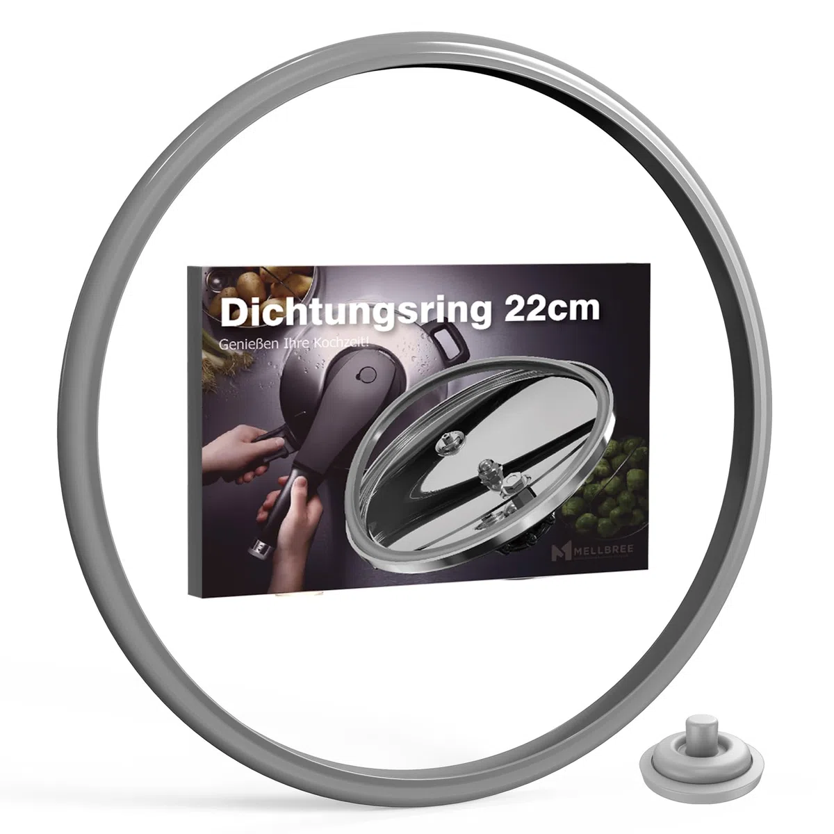 Mellbree Anello di tenuta per WMF, 22 cm, guarnizione con 1 segnale di cottura, 6068559990 6068559997, ricambio per pentola a pressione per WMF e Silit 3 4,5 6,5 8,5 l, silicone