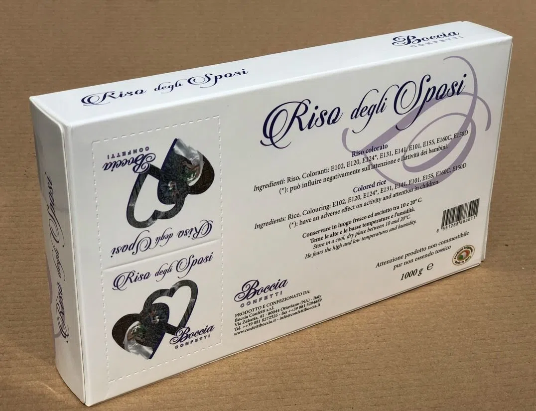 Riso degli sposi Bianco Antimacchia Boccia Confetti 1 kg