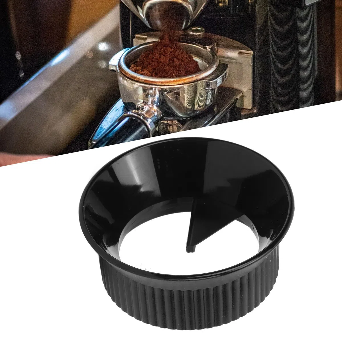 Imbuto Dosatore per Moka, Riempitivo per Caffè Piano Cottura Strumento di Distribuzione per Caffettiera Espresso Anello Dosatore per Caffettiera per Valvola Singola(150ml-Nero)
