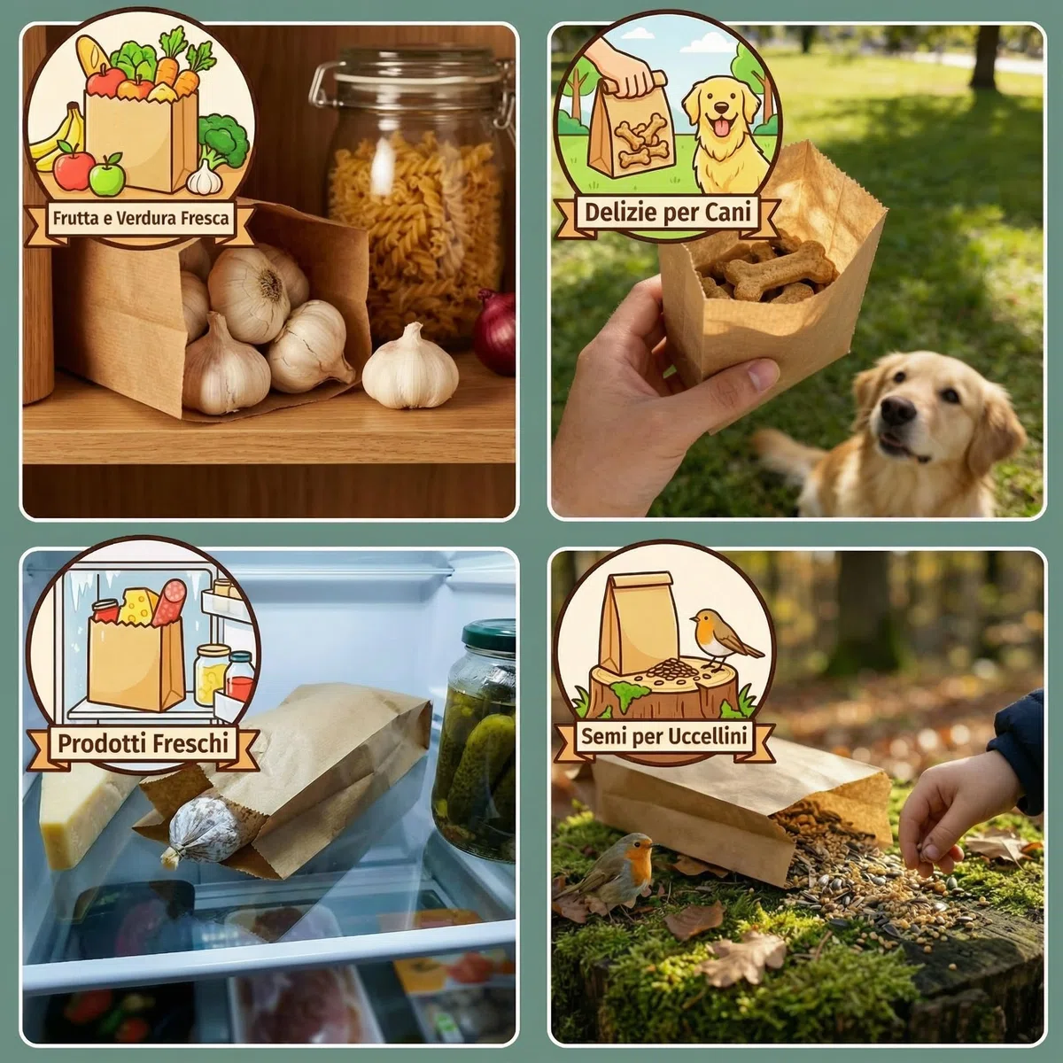 250 Sacchetti Carta per Alimenti - Sacchetti Pane Carta Kraft - Buste Alimentari, Confetti, Biscotti Marrone 12x5x27cm