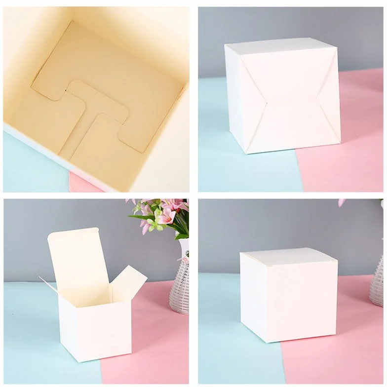 Ruikcoll 15 scatole di cartone, scatole di carta kraft, scatole di cartone con coperchio, scatola regalo quadrata per regali, compleanni, feste, matrimoni (15 x 15 x 15 cm, bianco)
