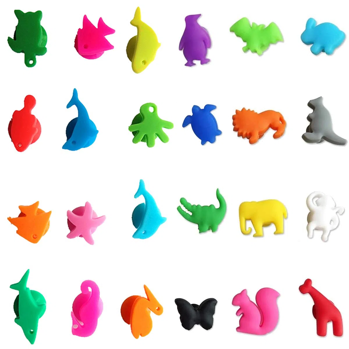 Identificatore del Bicchiere di Vino, 24 Pezzi Marcatori per Bicchieri da Vino Marcatori per Bevande in Silicone Identificatori di Vetro riutilizzabili Contrassegno di Accessori per Il Vino
