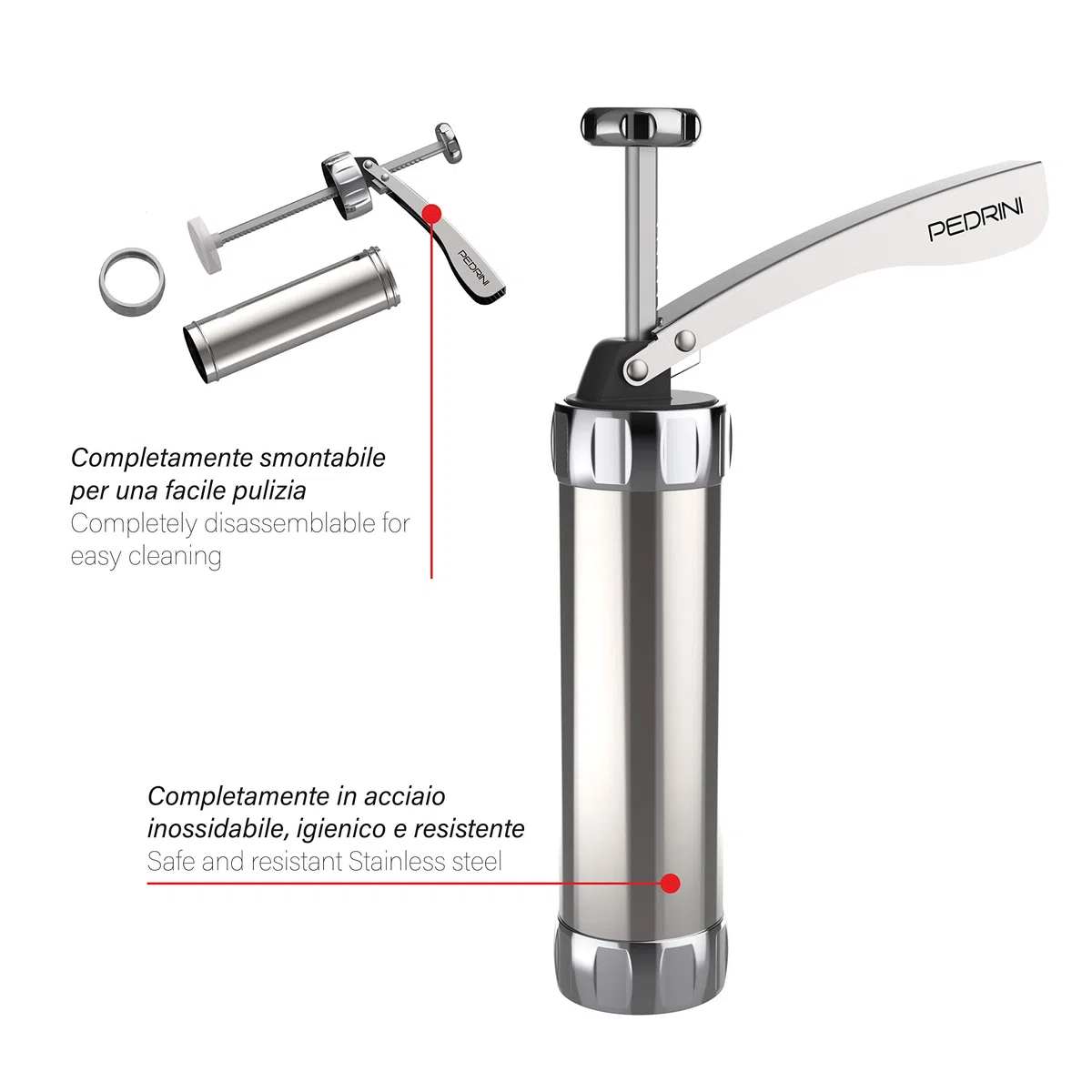 Pedrini siringa per biscotti, il biscottiere, in acciaio inox