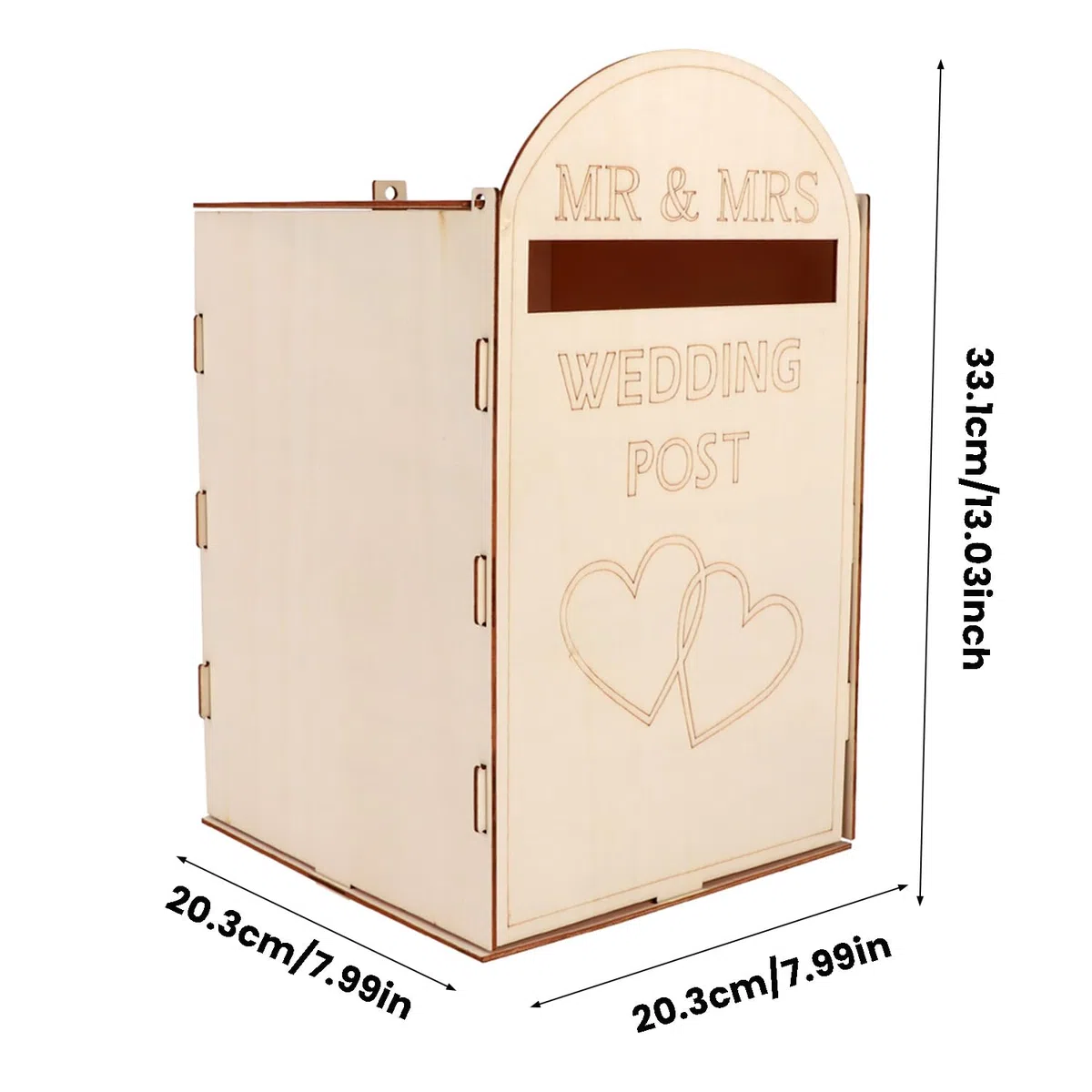 Ragyzity Cassetta postale rustica in legno per matrimonio, scatola porta carte per lettere e regali, cassetta postale fai da te con fessura per buste, eleganti decorazioni per ricevimenti