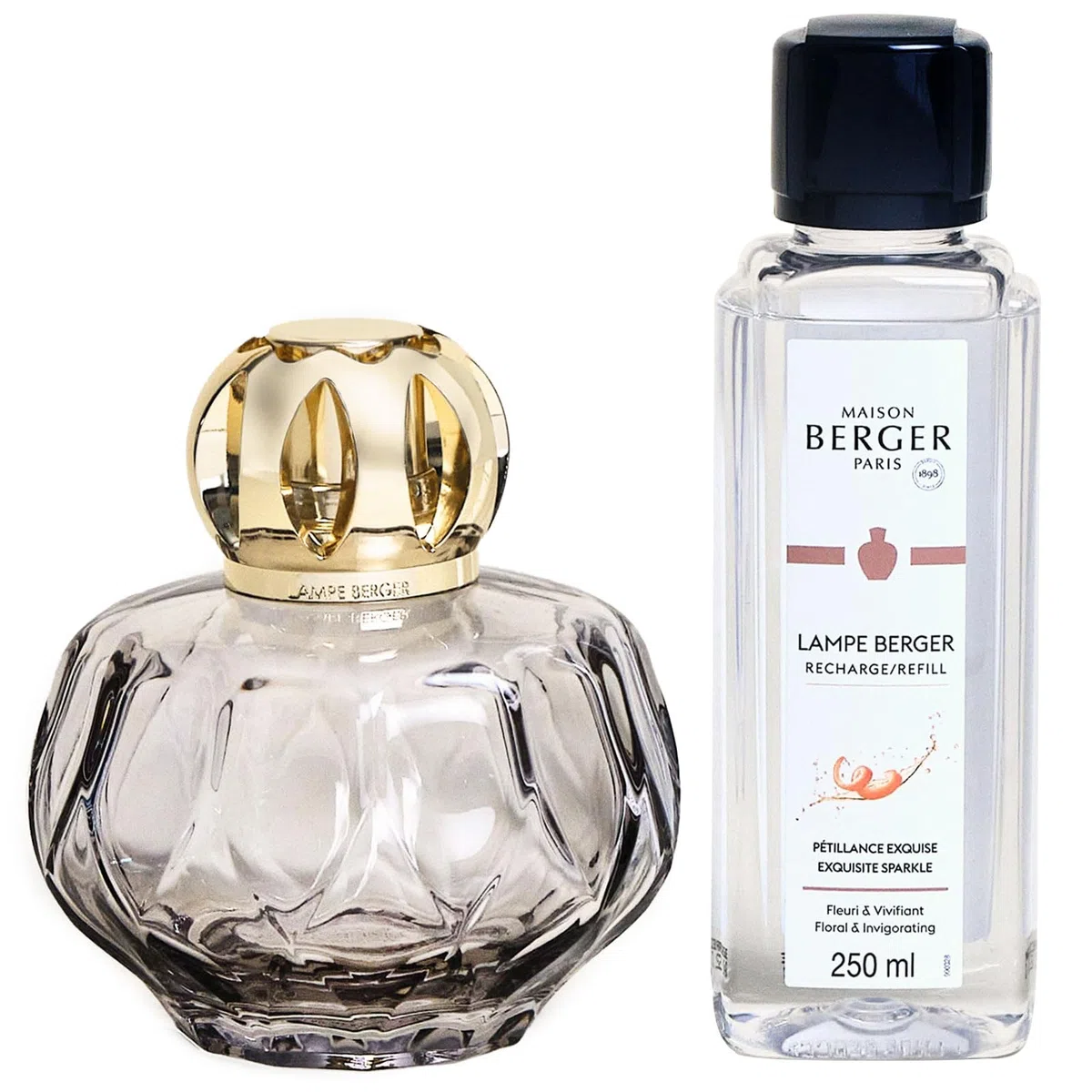 Maison Berger, gifteset Rosalie lampada catalitica marrone + ricarica profumo Petillance exquise 250ml