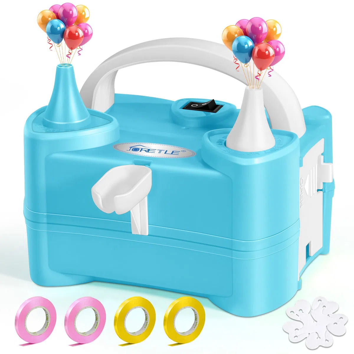 Pompa per Palloncini Elettrica Portatile, 220-240V Macchina per Gonfiare Palloncini Elettrico, Pompa Aria per Palloncini Elettrica con 2 Boccagli Modalità per Compleanni, Matrimoni Decorazioni