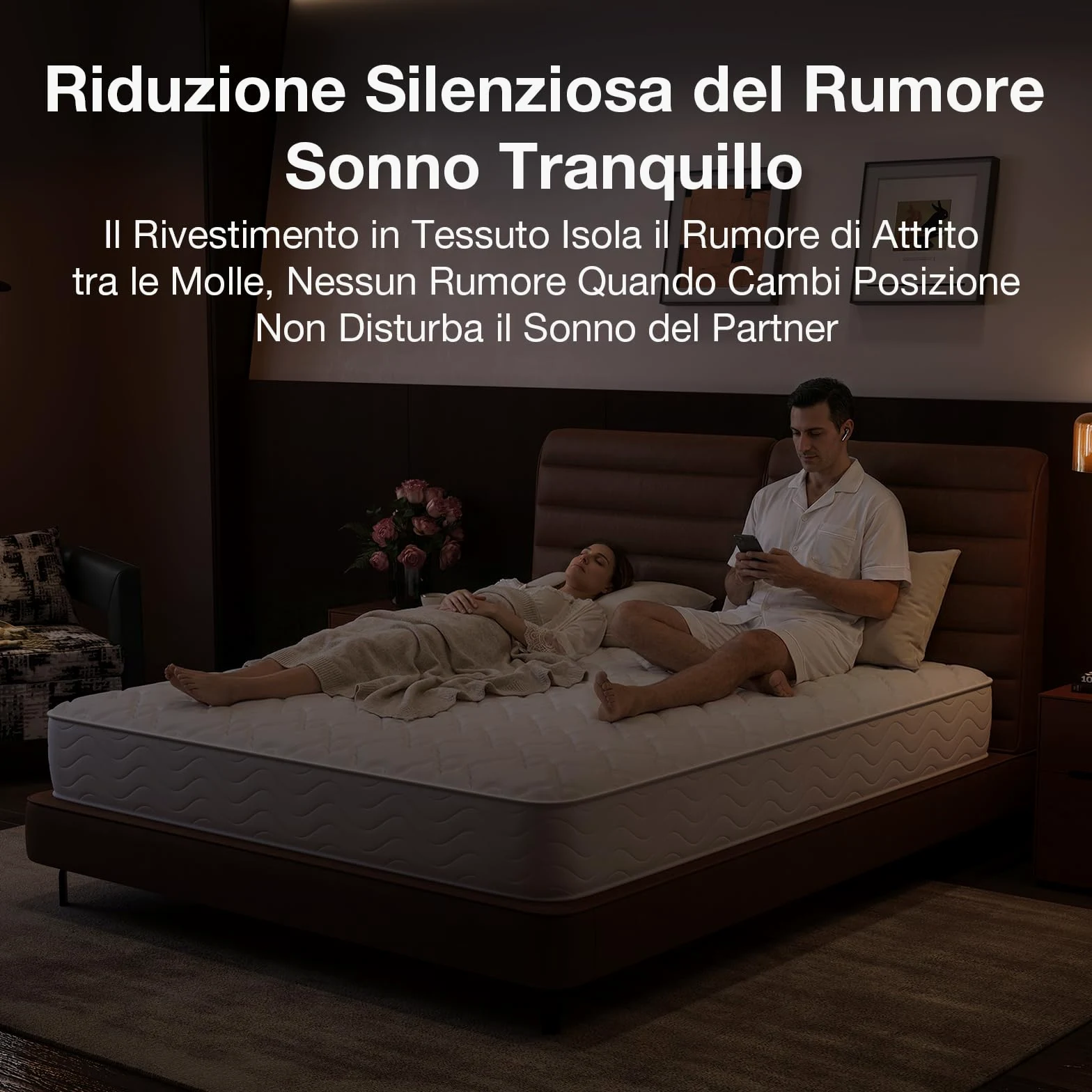 Novilla Materasso Matrimoniale 160x190 Altezza 20cm Molle Insacchettate e Memory Sostegno Dinamico, Traspirante e Ortopedico, Certificato Oeko-TEX