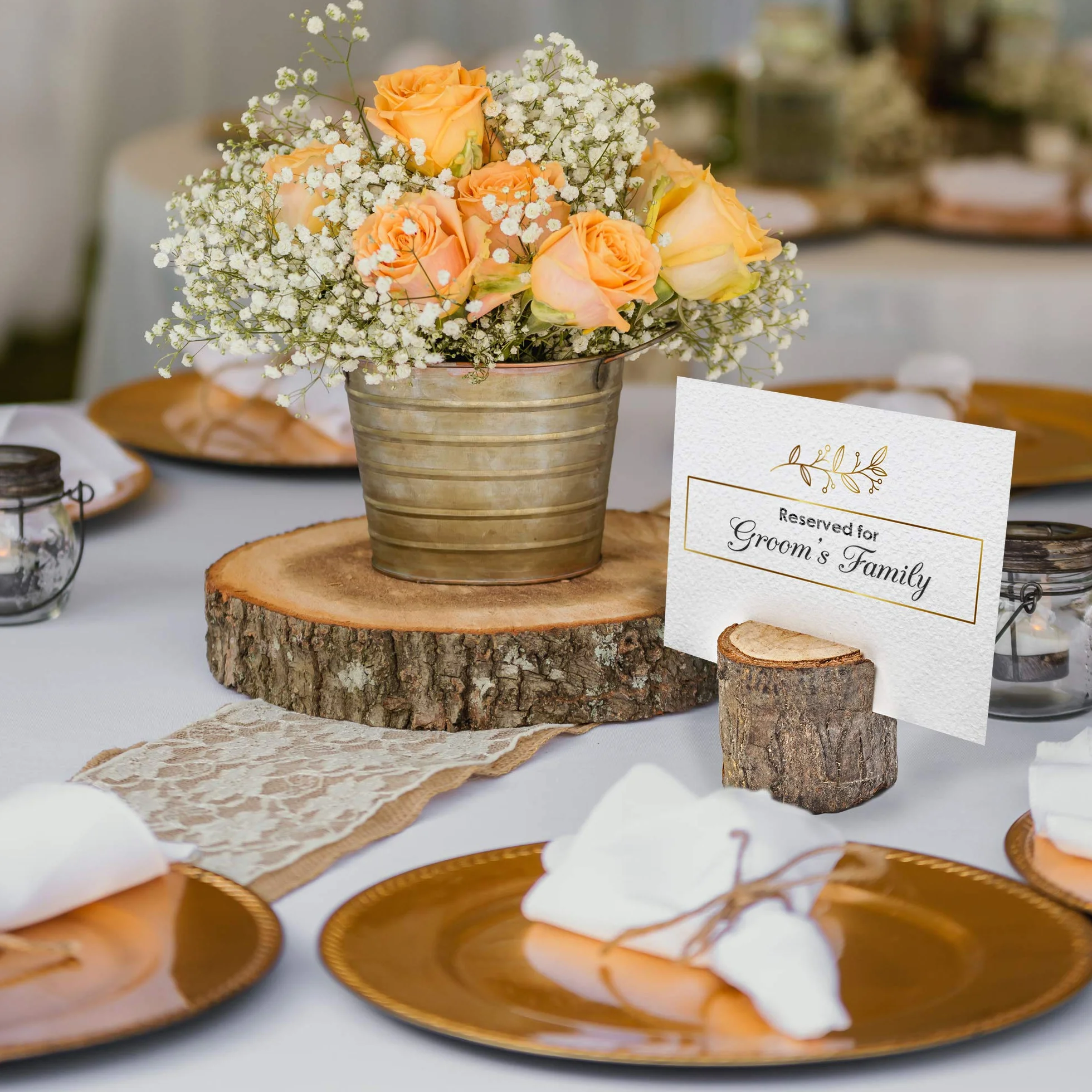 THE TWIDDLERS 50 Segnaposto in Legno di Pino per Matrimonio, 3 cm