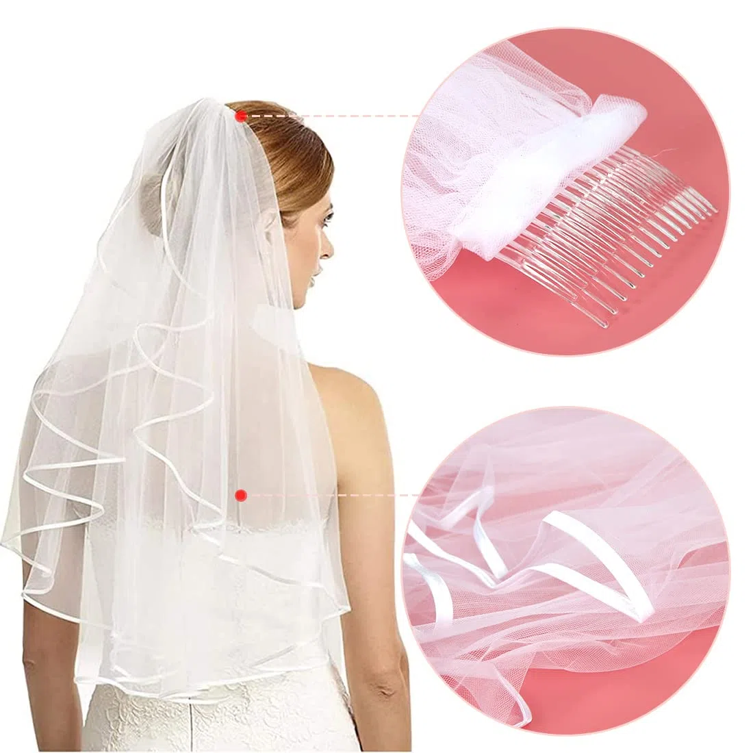 Zaloife 16 Pezzi Bride to Be Decorazioni, 1 Sposa di Essere Fascia, 10 Team Sposa Fasce, Velo Distintivo Cerchietto Tatuaggi, Sposa Decorazione per la Notte delle Ragazze